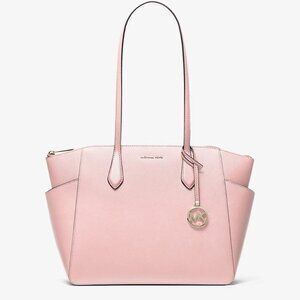 Michael Kors Marilyn Medium Saffiano Leather Tote Bag Color POWDER BLUSH